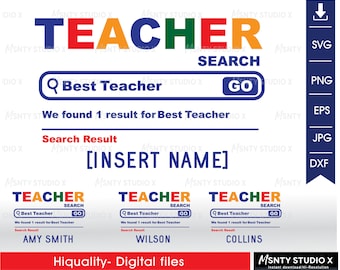 Teacher Search SVG, Best teacher Search svg ,back to School svg, Teacher SVG, Teacher Cup svg, Teacher life svg, Cut Files ,Digital download