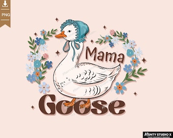 Vintage Mama Goose PNG: Floral Coquette Design (Digital Download)