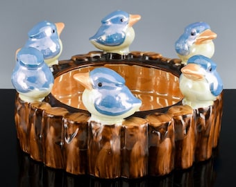 Interesting Vintage Made in Occupied Japan Lusterware Bird Figural Bowl Dish