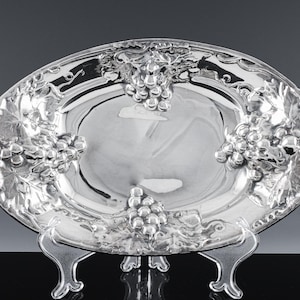 Gorgeous Vintage Birks Regency Plate Silver Plate Repousse Grape Pattern Serving Tray Bowl | Great For Fruit Or Fruits Collectible Piece!