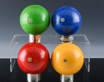 Fine 4pc Retro Vintage Made in Italy Italian Ceramic 3.75" Bocce Ball Carpet Balls | Each Fully Marked | Lot 2/2