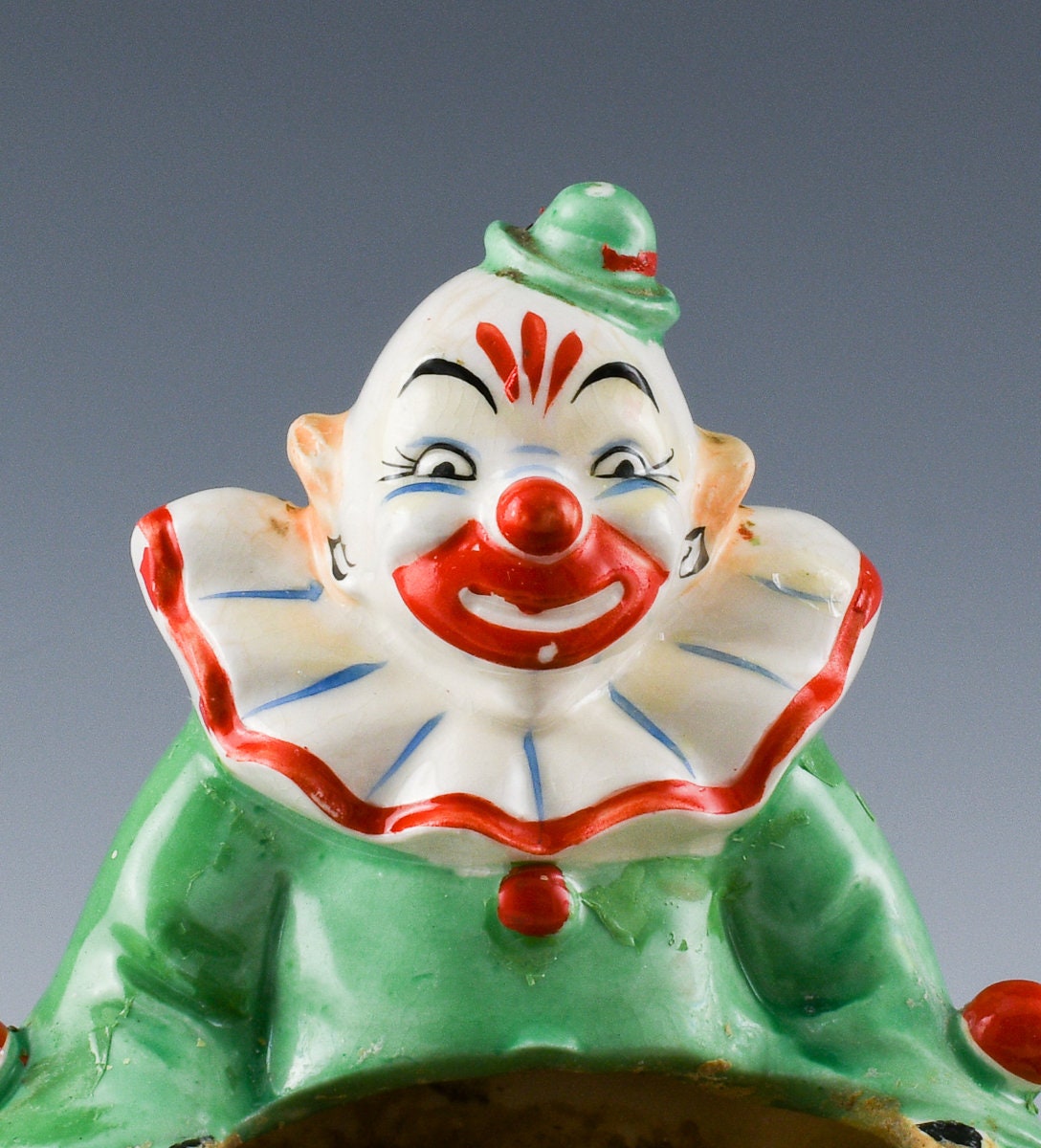 Fine Vintage C1957 Japan Porcelain Clown Figural Hand Painted