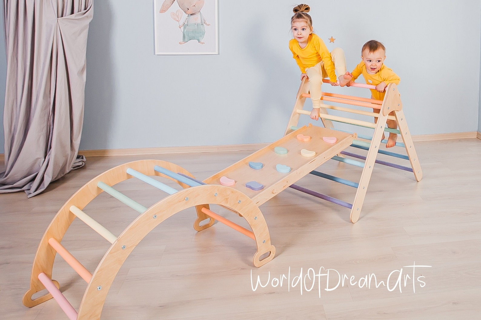 Montessori Triangle Baby Climbing Gym for Toddlers Step Etsy