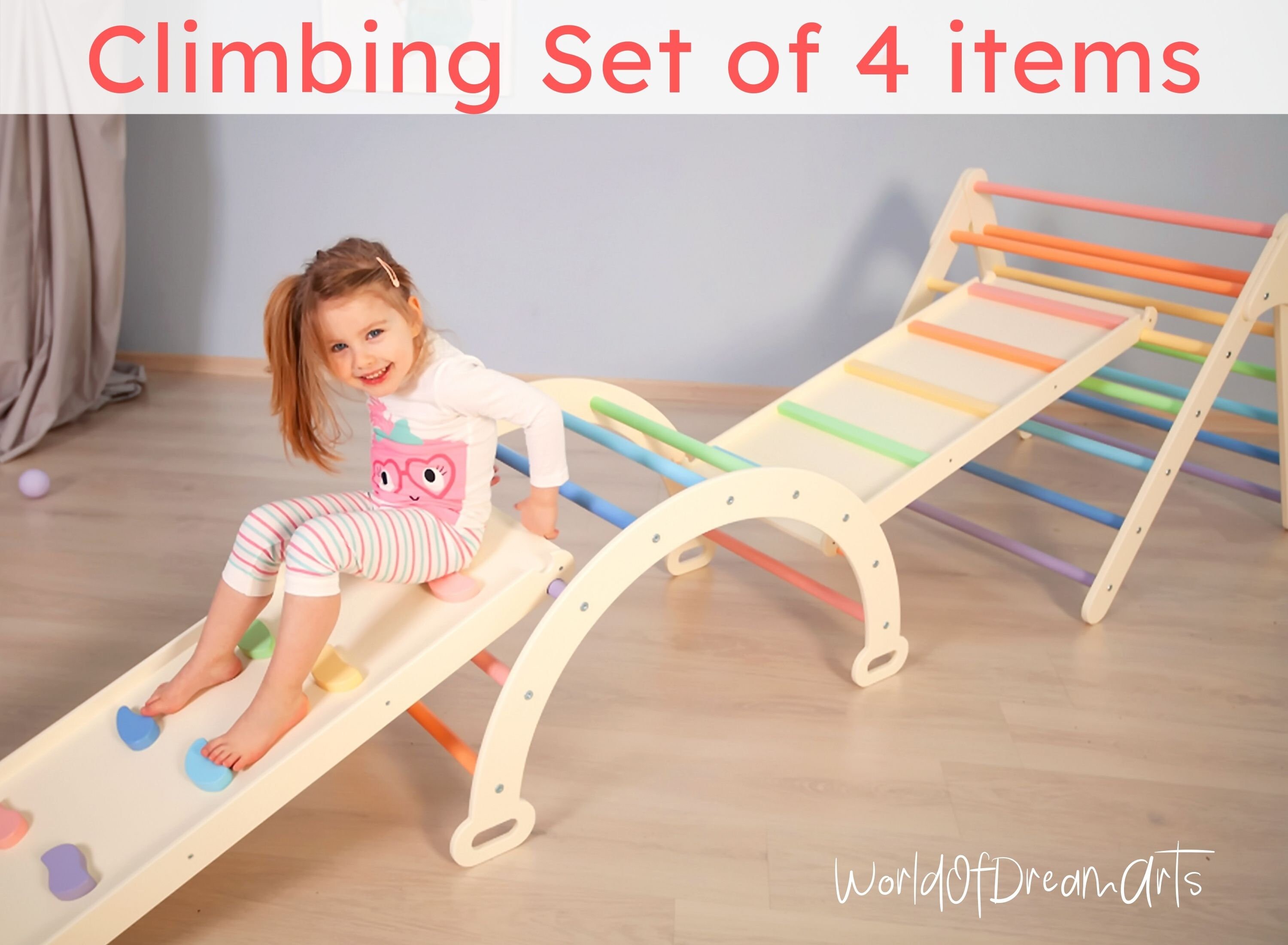 Montessori Triangle Baby Climbing Gym for Toddlers Step Etsy