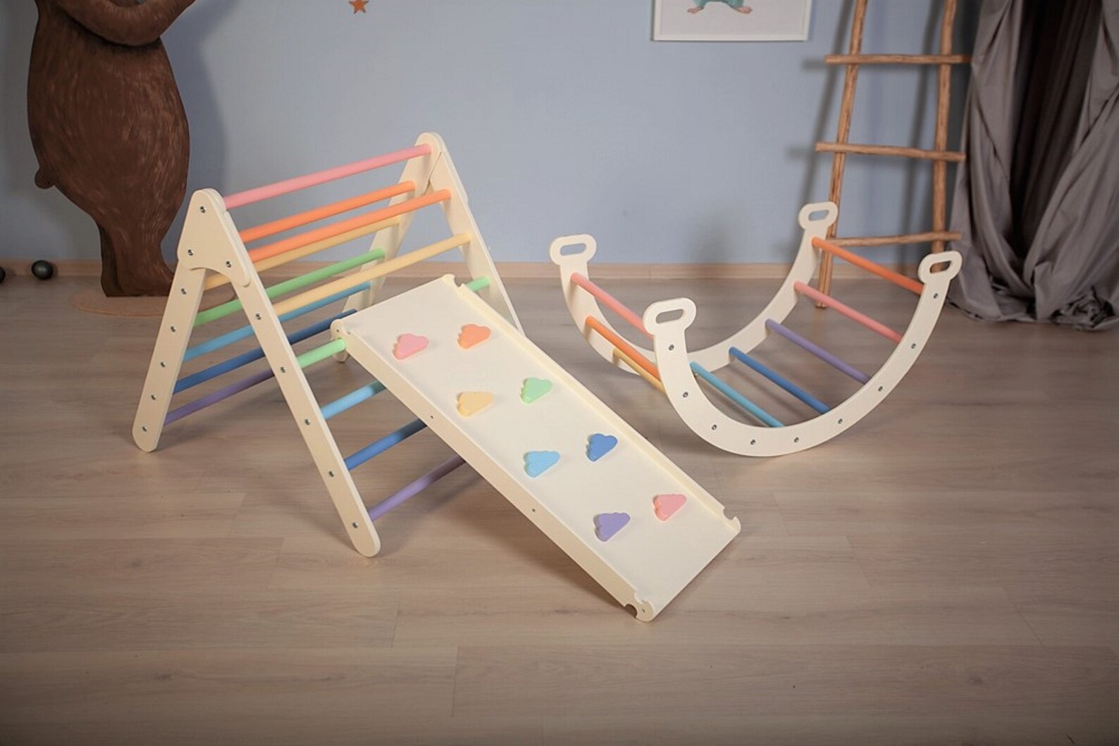 Wooden Baby Climbing Triangle Climbing Gym Montessori Climbing Etsy