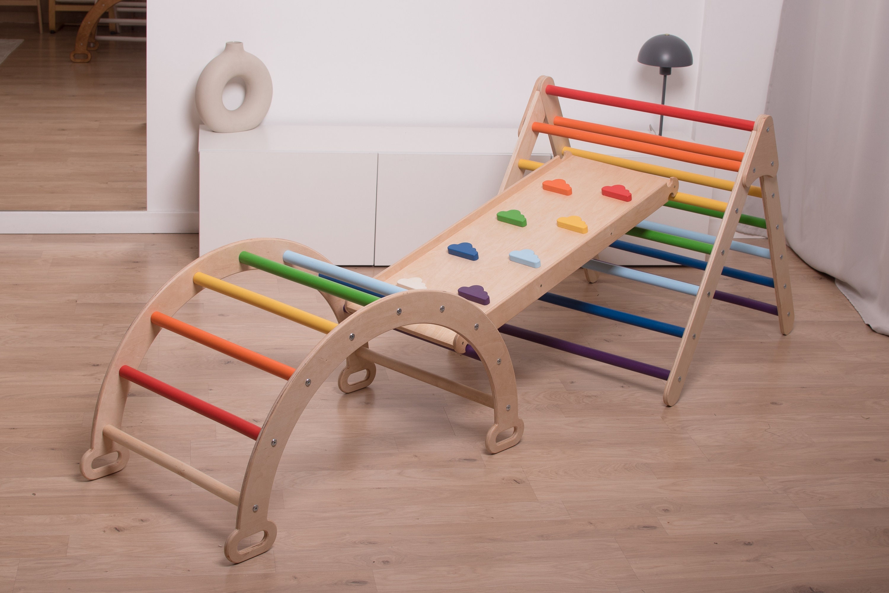 Montessori Triangle Baby Climbing Gym for Toddlers Step Etsy