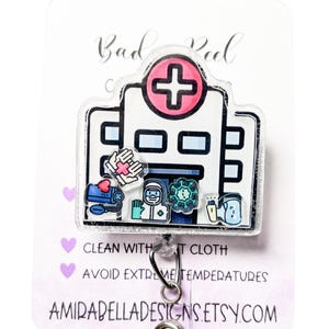 Nurse Shaker Badge Reel: Hospital ID Holder, Medical Gift