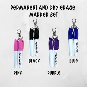 nurse marker set, dry erase and permanent marker set, dry erase, permanent marker, student nurse gift, badge reel accessory, marker clip on