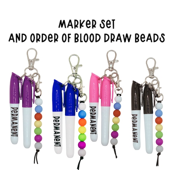 Nurse Marker Set, Nurse Gift Set Practical Tools Accessories Order of Blood  Draw Beads Badge Reel RN Student Graduation Gift 