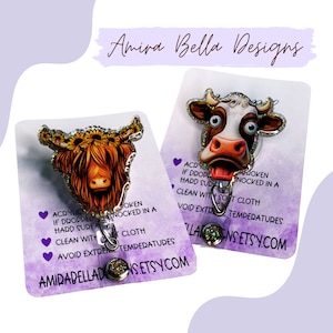Bobina per badge di mucca, bobina per badge di giovenca, bobina per badge di giovenca floreale, tecnologia veterinaria, porta badge veterinario, porta ID divertente, porta ID infermiera, assistenza sanitaria