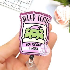 Schlaf Tech Ausweis Reel, Polysomnographie Tech Halter, Schlaflabor Zubehör, Schlaf Tech Geschenk, Schlafstudie Abzeichen Clip, Schlaf Tech Halter