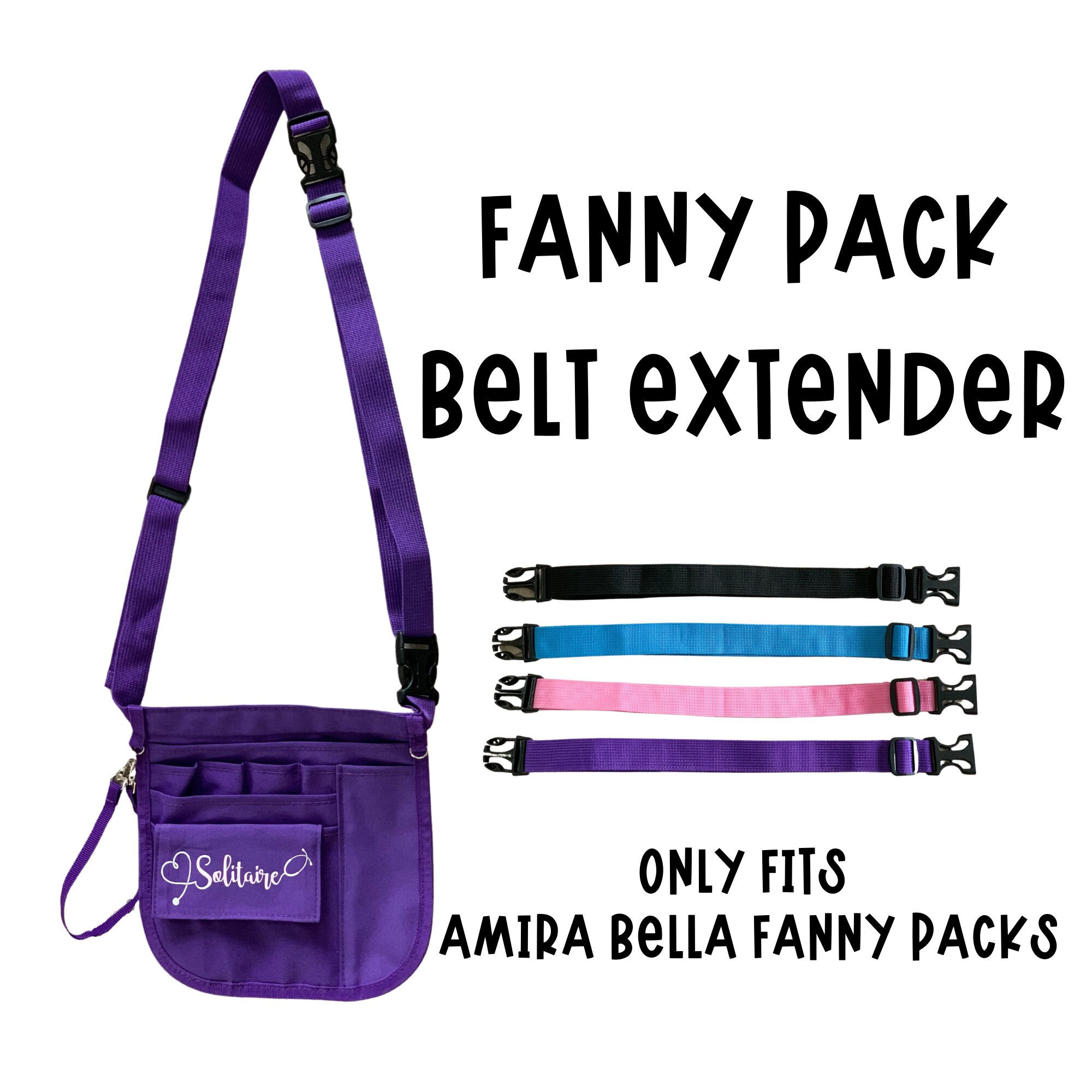 Black Oversized Fanny Pack, Plus Size Crossbody Bag with Adjustable Belt  Straps, Fits 42-54 Inch Waist