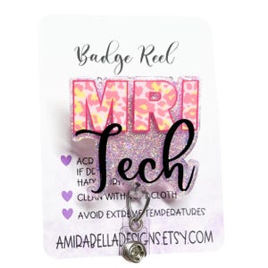 Carrete de credencial retráctil para técnico de resonancia magnética, bonito carrete de credencial para técnico de resonancia magnética, regalo para técnico de resonancia magnética