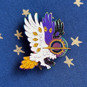 Nonbinary Angel Pin - Alternate Design - Rainbow Variant