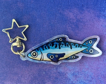Holy Mackerel Holographic Keychain