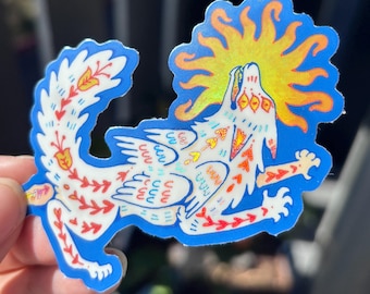 Sun Wolf Holographic Sticker