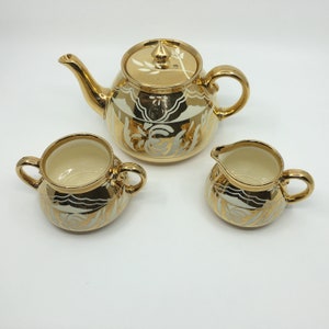 Gibsons Gold Tea Set with White Motif