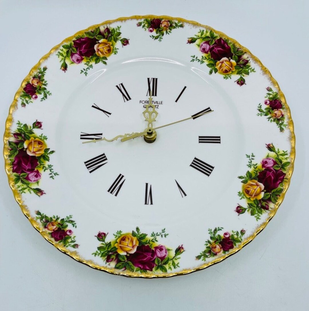 Royal Albert Old Country Roses Wall Clock Etsy