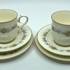 Noritake Japan Southgate Set of Two Teacup Saucer and Plate Trio