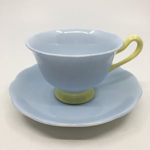 Royal Albert Pastella teacup in pastel blue and yellow