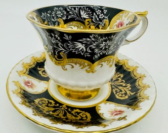 Paragon Trenton Black Teacup and Saucer