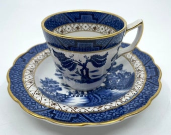 Taza de té y platillo de media taza Real Old Willow de Booths