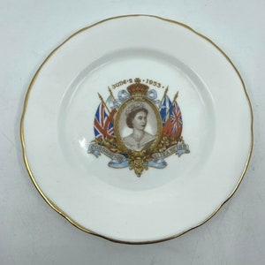 Hammersley and Co Set of Two Queen Elizabeth II Coronation Plates