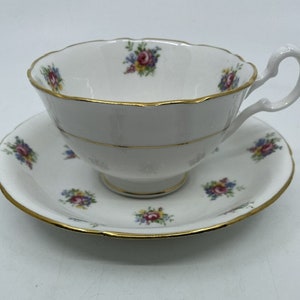Royal Grafton posies and Gold Teacup and Saucer
