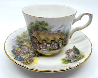 Royal Stafford English Cottage Garden tekopp med fat