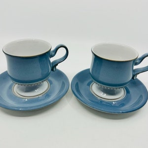 Blue Jetty Flat Cup & Saucer Set by Denby-Langley