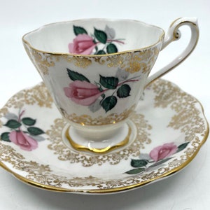 Royal Standard Pink Rose Teacup and Saucer