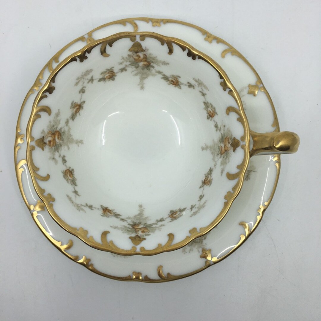 Cauldon China Vintage Gold and White Teacup and Saucer - Etsy