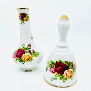 Royal Albert Old Country Roses - Bud Vase and Dinner Bell