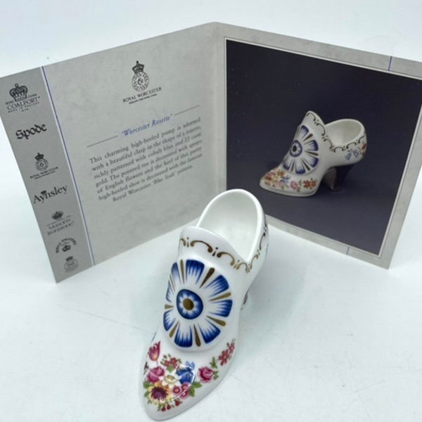 Royal Worcester “Worcester Rosette” Porcelain Shoe by Compton and Woodhouse