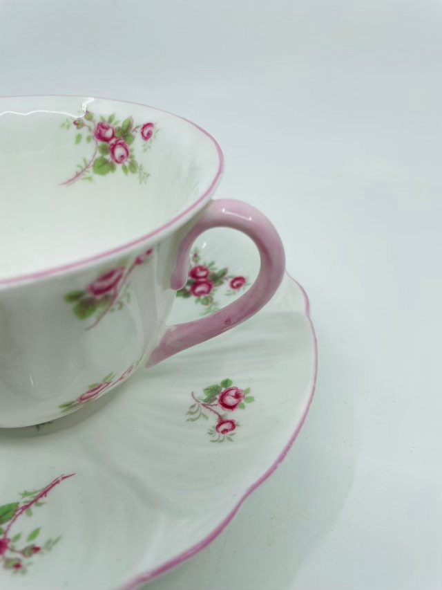 Shelley Bridal Rose - Oleander Shape Teacup and Saucer - Etsy
