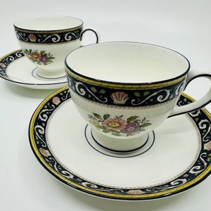 Wedgewood Runnymede Set of Two Teacups and Saucers  (W4472)