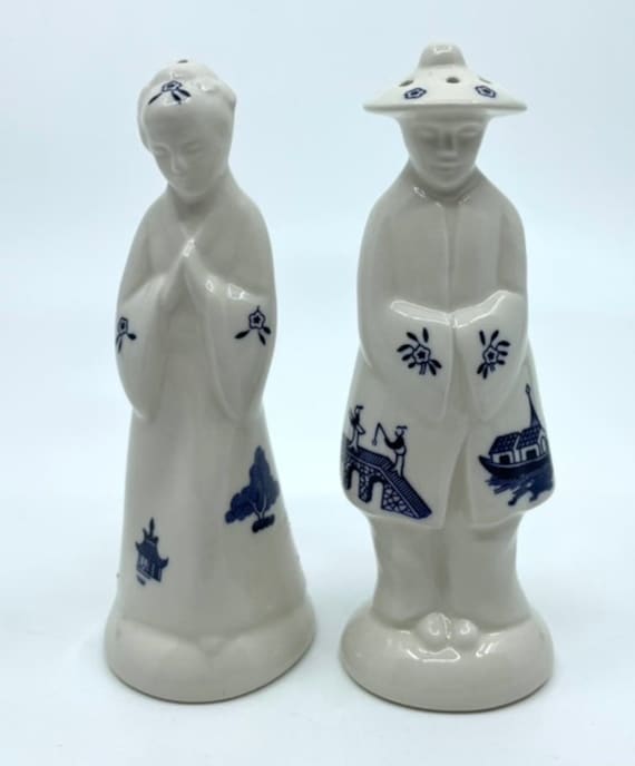 White and Turquoise Buddha Ceramic Salt & Pepper Shakers