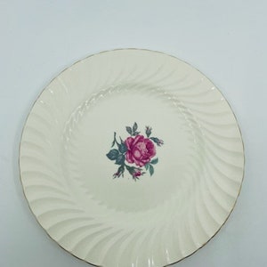Burleigh Ware Pink Rose Set of Three Side Plates