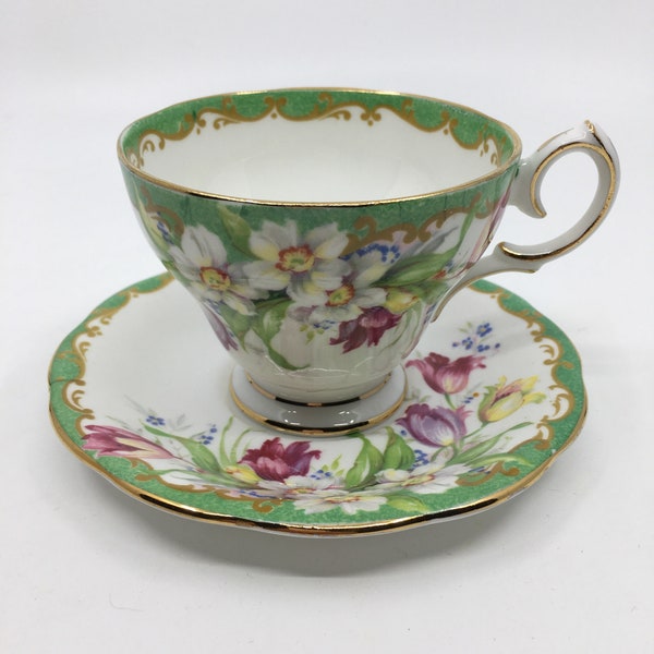 Bell China Narcissis Tea Cup and Saucer