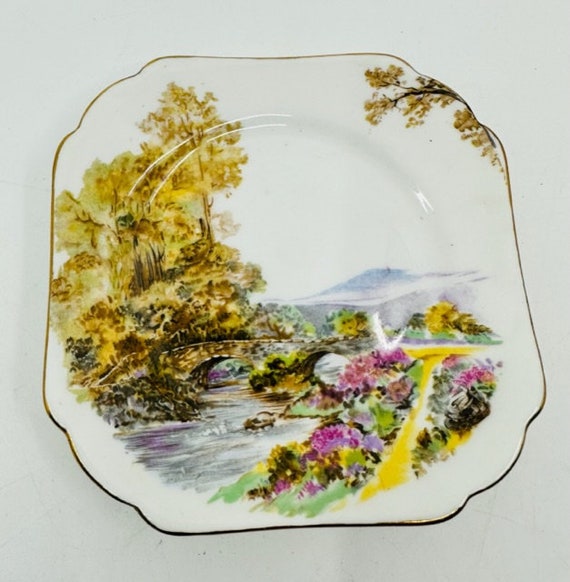 Shelley Heather Vintage Set of Four Side Plates - Etsy Israel
