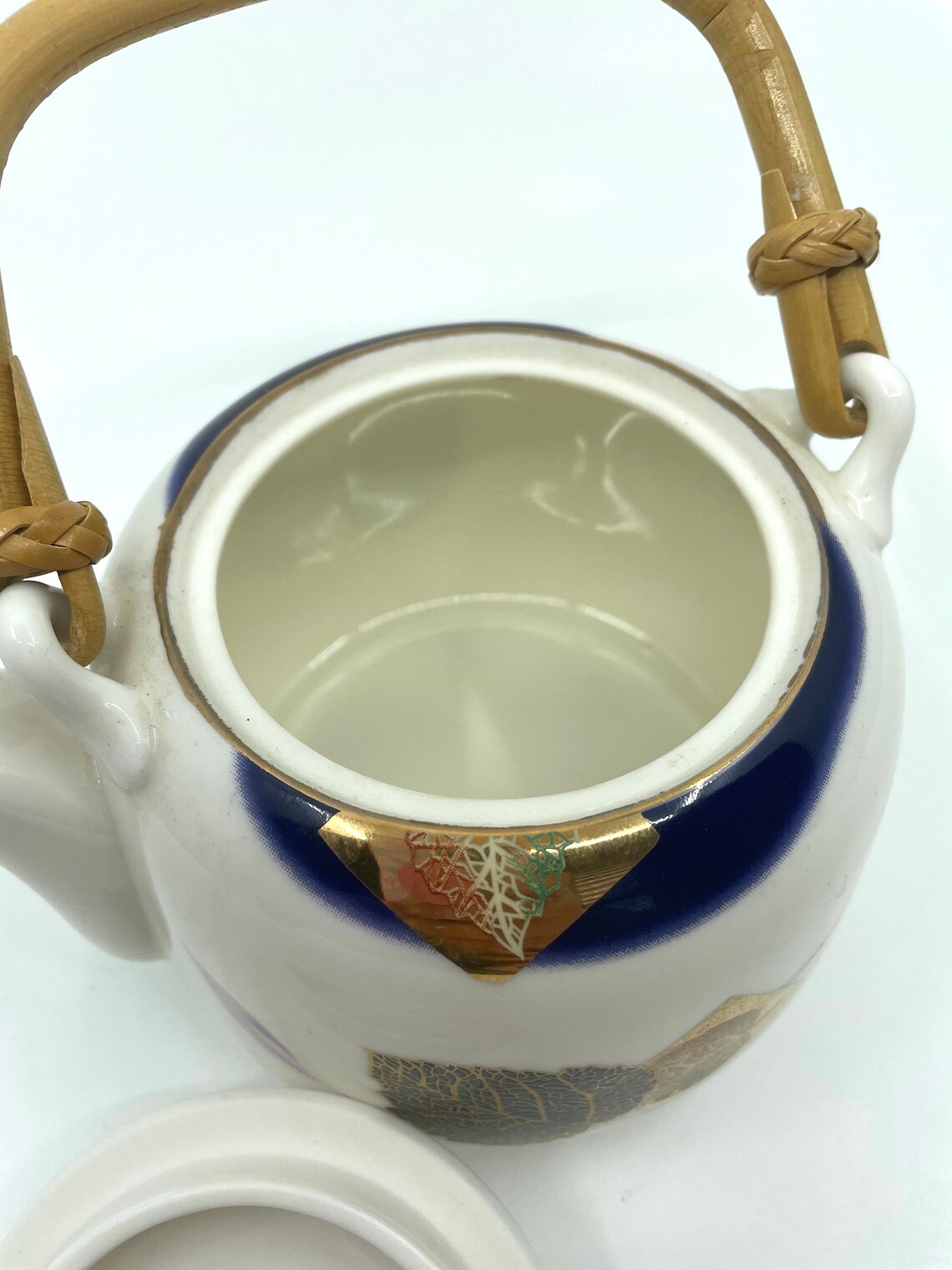 Kansai Japan Fine China Bamboo Handle Teapot Etsy