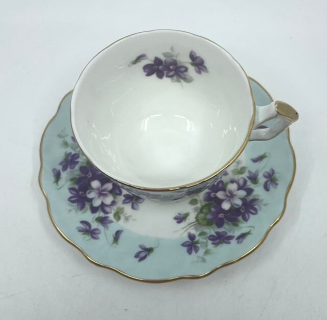 AYNSLEY English violet  陶器 Aynsley England Fine Bone China Violette Set Of 3 Pieces