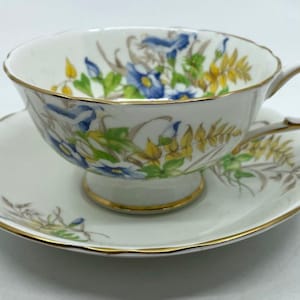 Filiżanka do herbaty i spodek Paragon Double Warrant Blue Floral