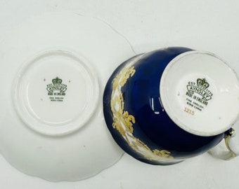 エインズレイ コバルトブルー＆ゴールド ティーカップ＆ソーサー