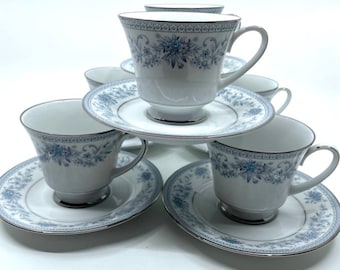 ノリタケ ブルーヒル ティーカップ＆ソーサー 5客セット - Etsy 日本