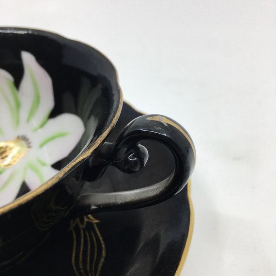 Princess China (occupied Japan) Black Teacup With Lily Motif - Etsy