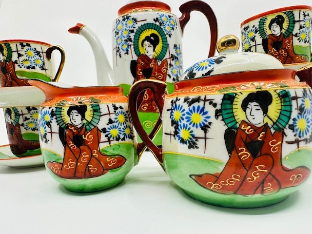Genuine Samurai China Hand Painted Made in Japan Tea Set - Etsy