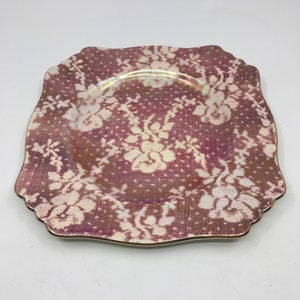 Royal Winton Grimwades iridescent rose brocade plate in pink
