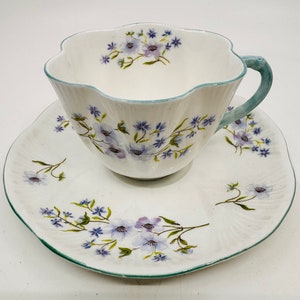 Shelley Blue Rock Teacup and Saucer