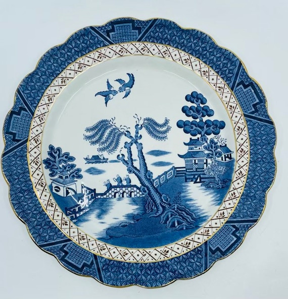 2 Booths Royal Doulton Real Old Willow Dinner Plates. the Majestic